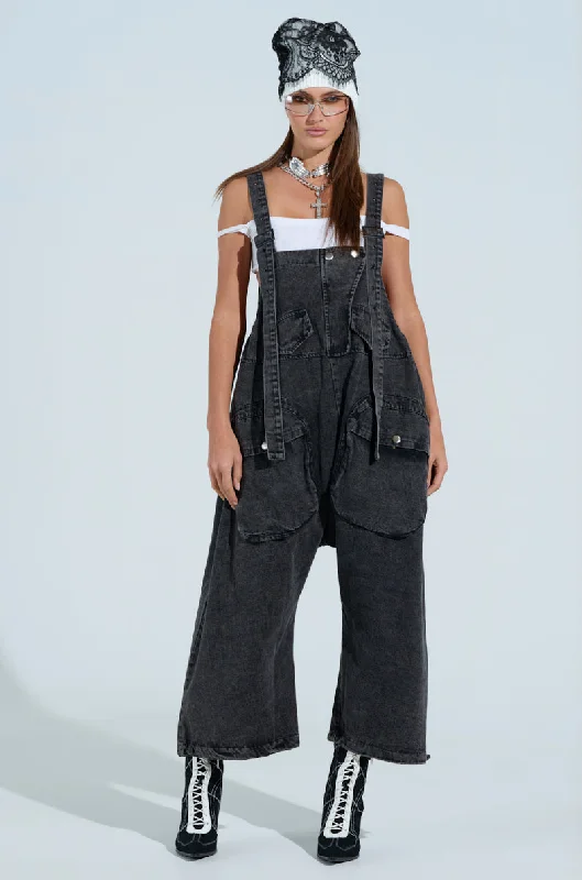 JUST LIKE THAT BAGGY FIT OVERALLS IN GREY