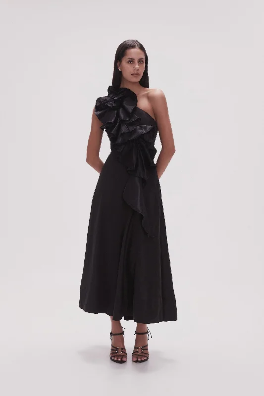 Adelia Ruffle Midi Dress