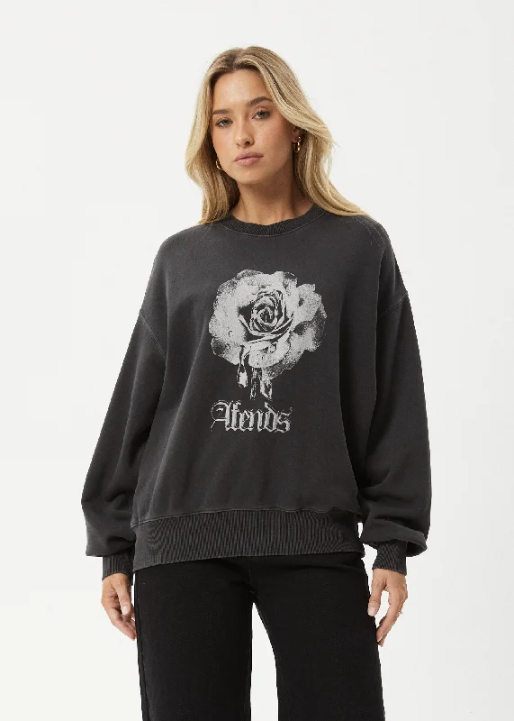 AFENDS Womens Sweet Juliet - Crew Neck - Stone Black