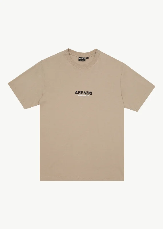 AFENDS Mens Vinyl - Retro Fit Tee - Taupe