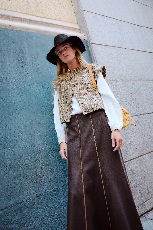 Brown Denim Skirt