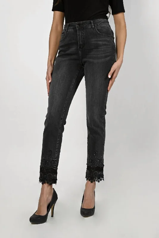 Denim Pants In Black