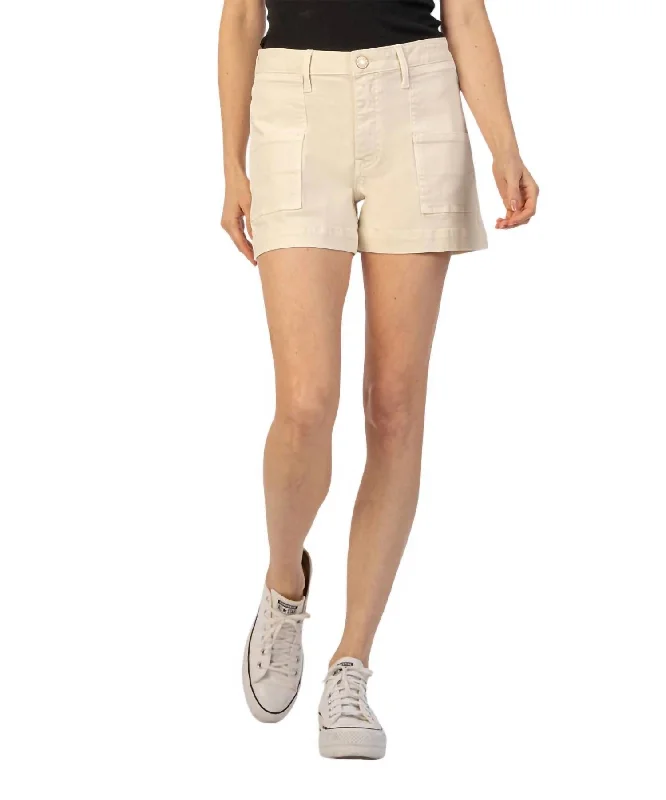 Jane High Rise Shorts In Ecru