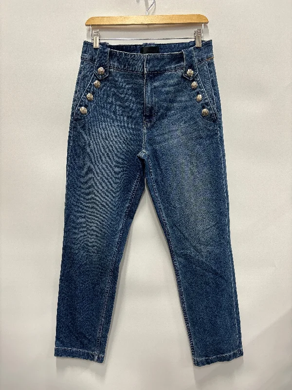 Jeans Straight By White House Black Market In Blue Denim, Size: 10tall