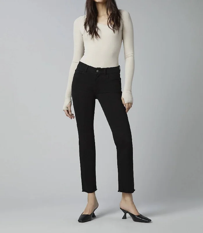 Mara Straight Ankle Jeans In Black