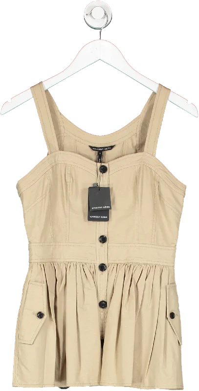 Marissa Webb Beige Brielle Canvas And Tulle Seamed Trench Vest UK S