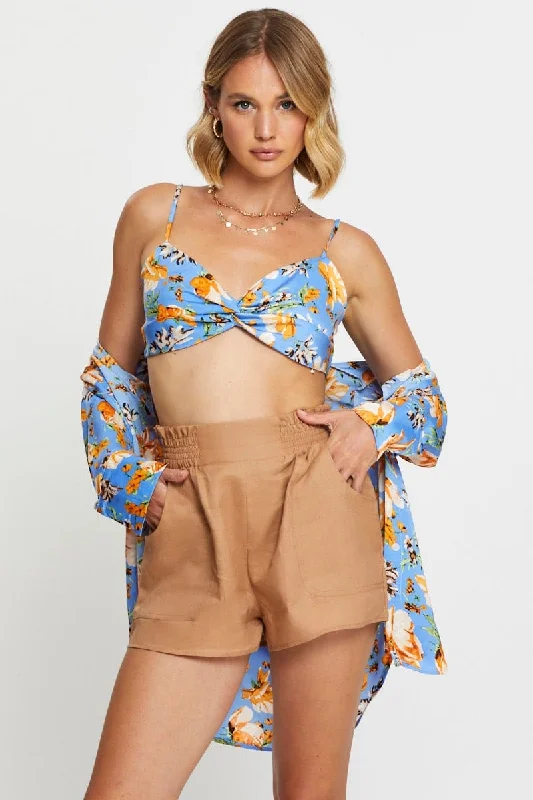 Print Singlet Bralette Sleeveless Crop