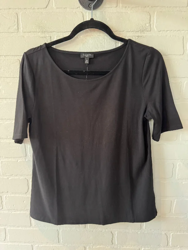 Top Short Sleeve Basic By Talbots In Black, Size: Mp