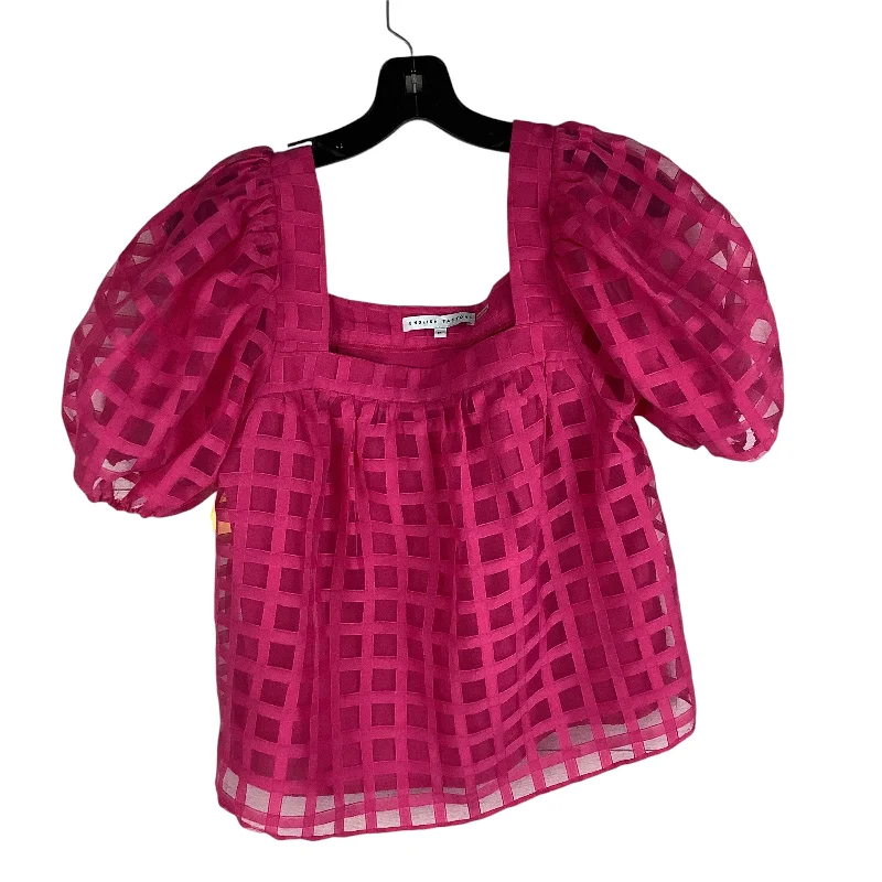 Top Short Sleeve By English Factory In Pink, Size: M