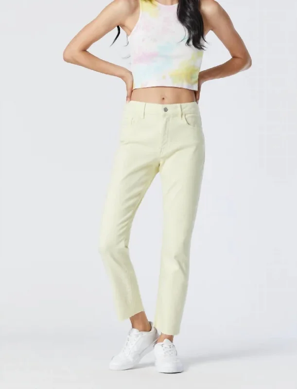 Viola Cropped Straight Leg Jeans In Tender Yellow La Vintage