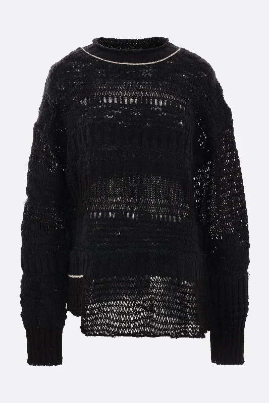 wool blend destructured sweater