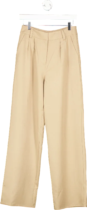 4TH + Reckless Beige Wide Leg Trousers UK 10