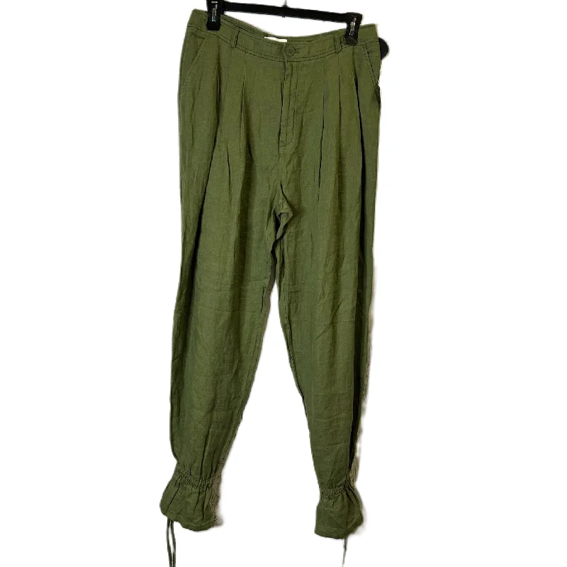 Pants Linen By Anthropologie In Green, Size: 14Tall