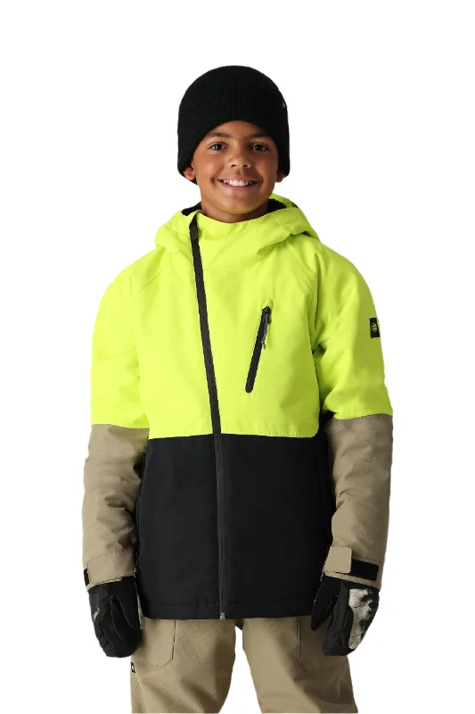 686 Youth Hydra Insulated Snowboard Jacket Lime Colorblock 2025