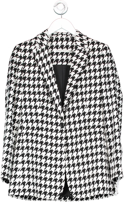 Alice + Olivia Black Chevon Blazer UK XS