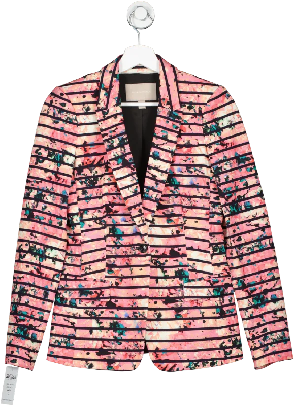 Banana Republic Pink Bella Floral Blazer Uk 8-10 UK 8