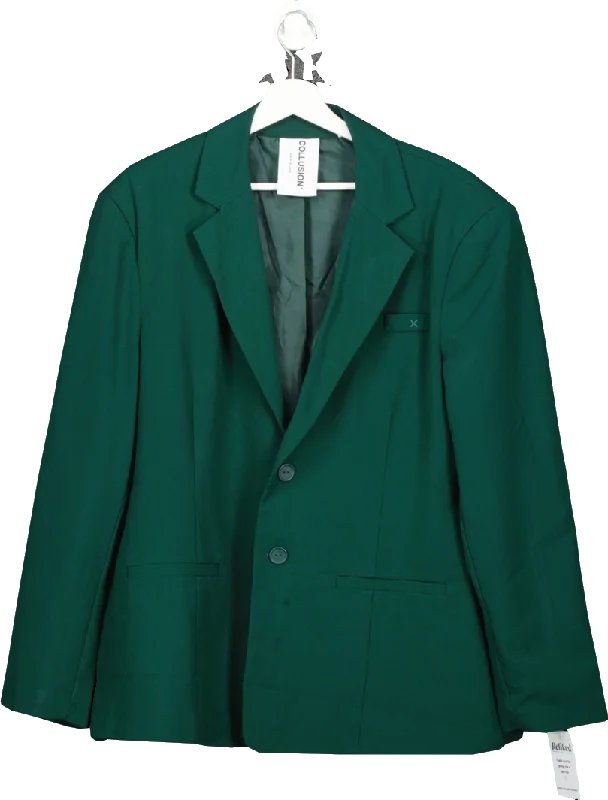 Collusion Green Oversized Single Breasted Blazer UK S