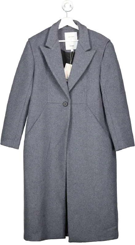 Hussein Chalayan Grey Cashmere Wool Blend Coat UK M