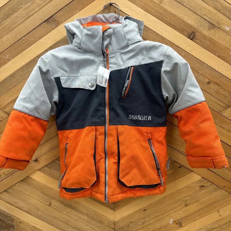 Monster- Insulated winter jacket: Grey orange-children-5T