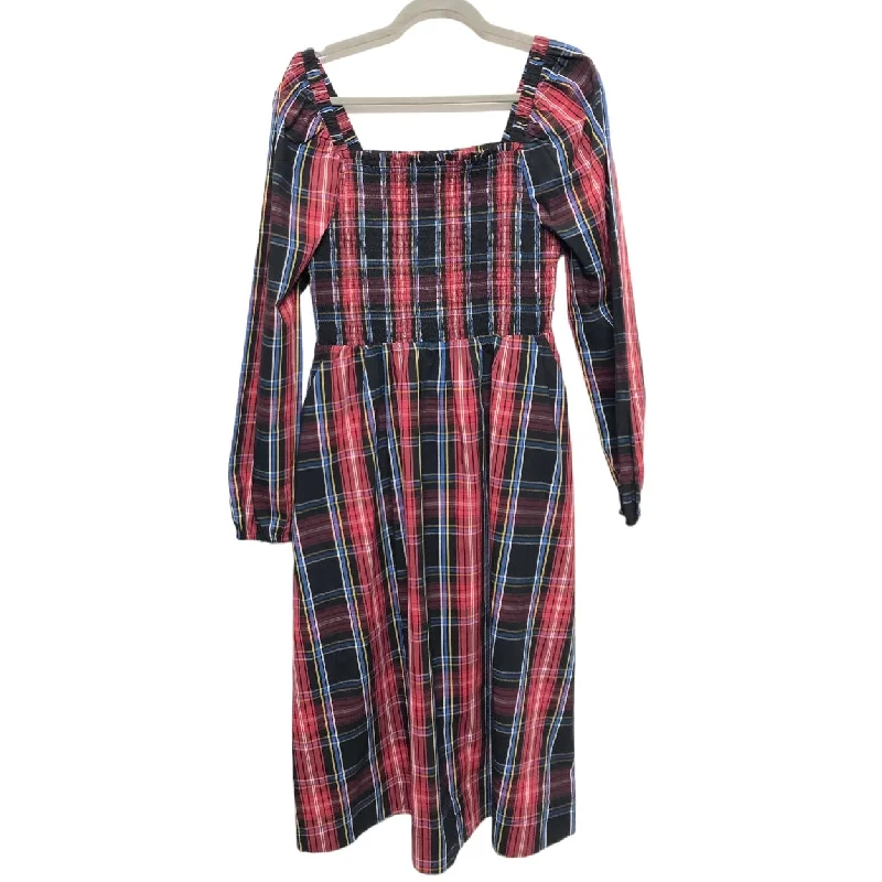 Dress Casual Midi By Draper James In Plaid Pattern, Size: M