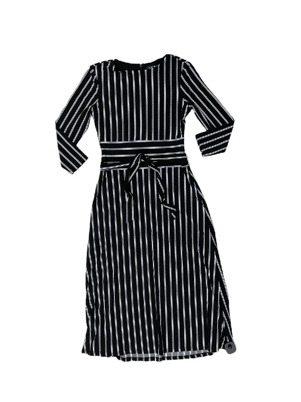 Dress Party Midi By Lauren By Ralph Lauren In Striped Pattern, Size: 4