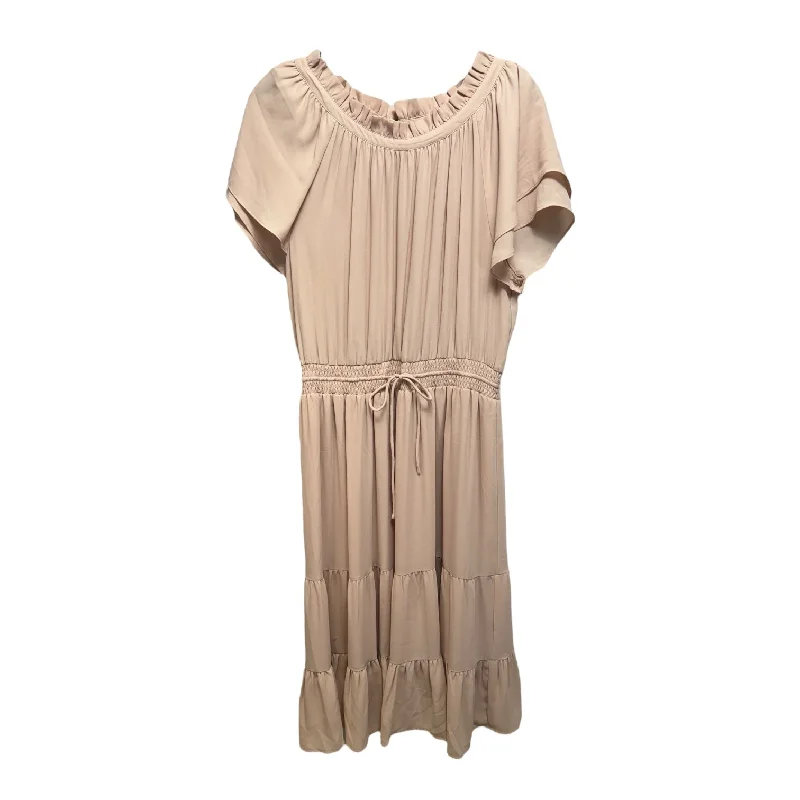 Dress Casual Midi By Ann Taylor In Peach, Size: 14