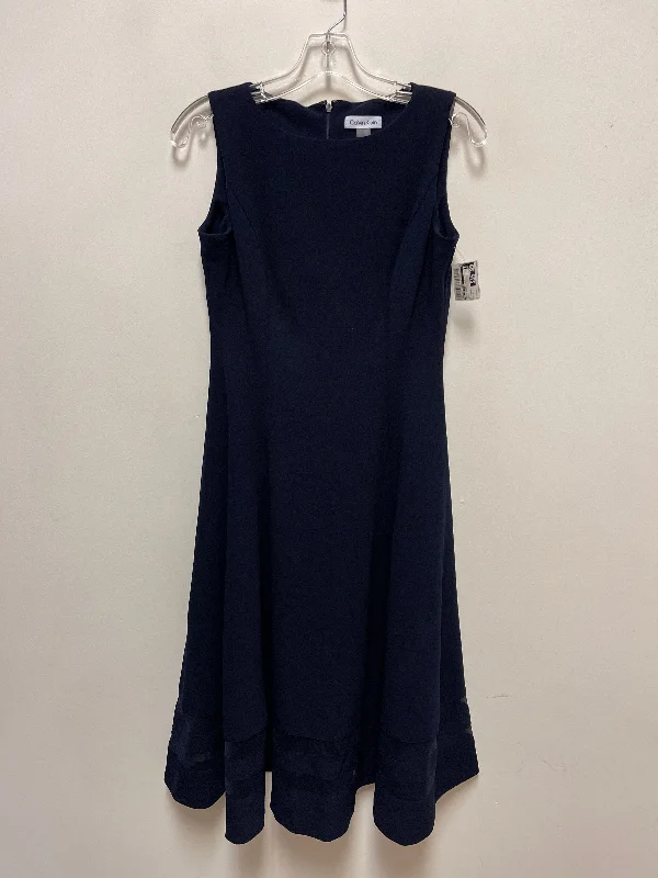 Dress Casual Midi By Calvin Klein In Navy, Size: S