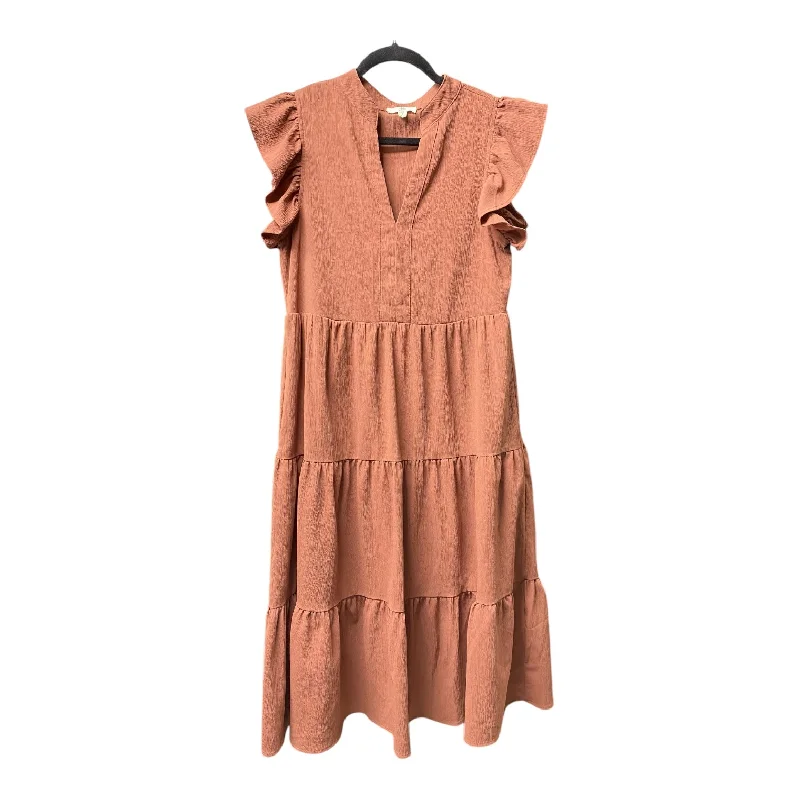 Dress Casual Midi By Entro In Brown, Size: S