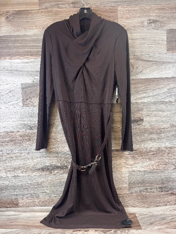 Dress Casual Midi By Lauren By Ralph Lauren In Brown, Size: S