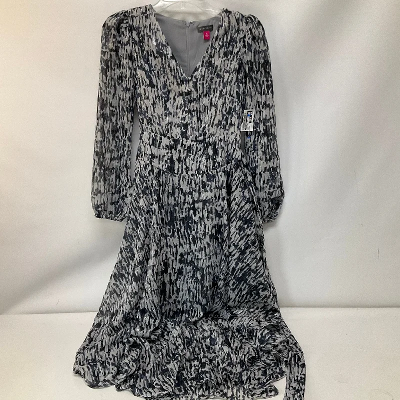 Dress Party Midi By Vince Camuto In Blue & Grey, Size: Xs