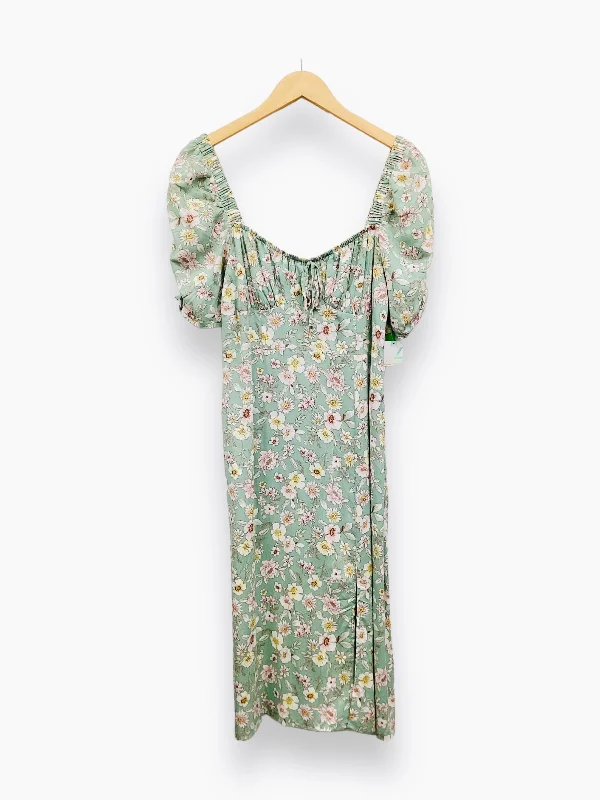 NWT Floral Print Dress Casual Maxi Almost Famous, Size Xl