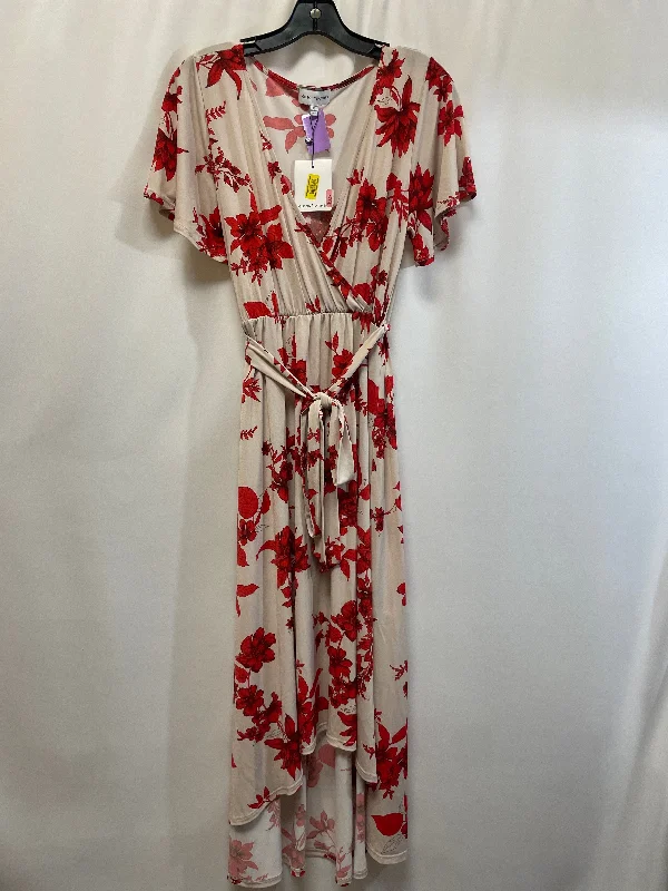 Red & White Dress Casual Maxi Gibson And Latimer, Size M