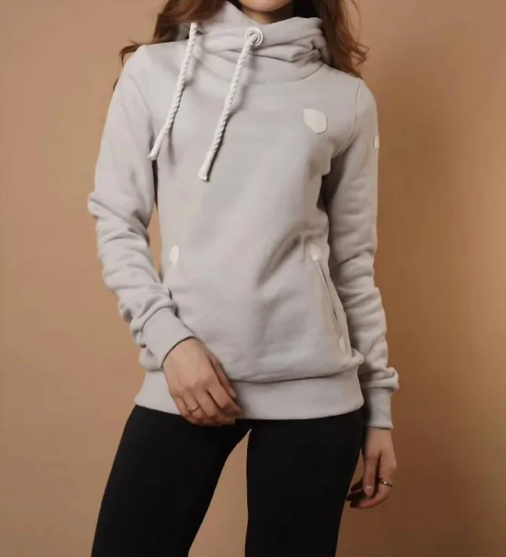 Artemis White Hoodie In Zinc