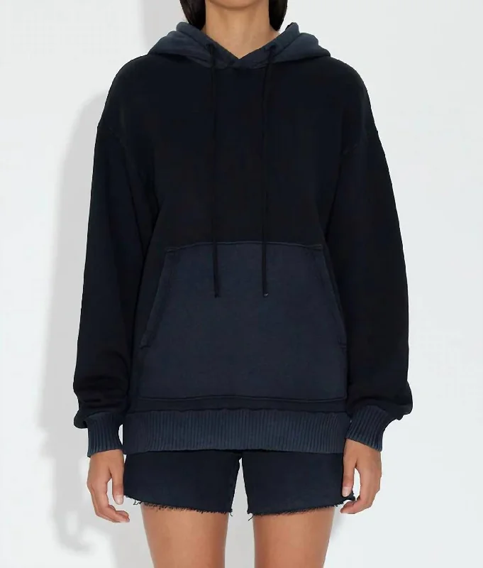 Brooklyn Oversized Hoodie In Vintage Black