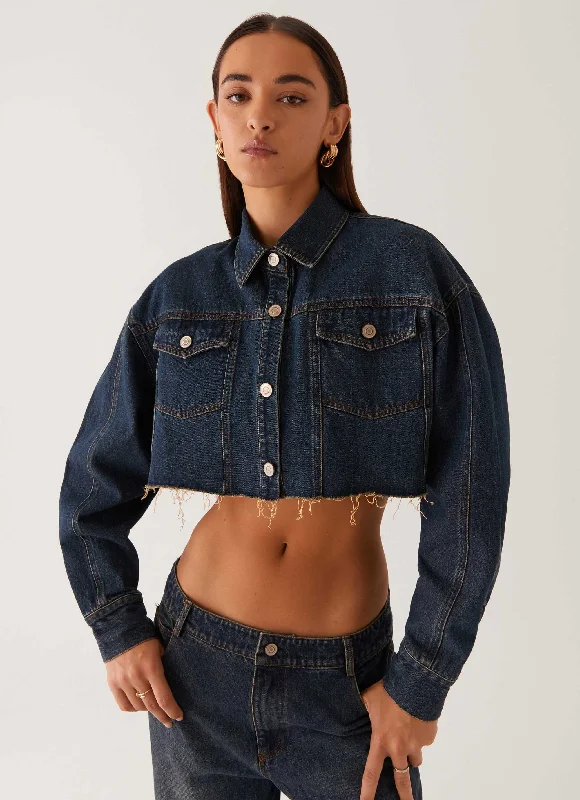 Colorado Cropped Jacket - Blue