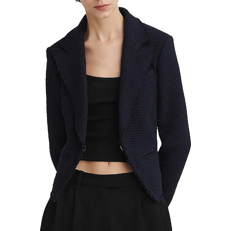 Elle Womens Tweed Business Open-Front Blazer