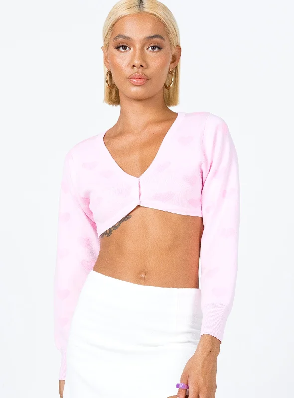 Love Galore Cropped Cardigan Pink