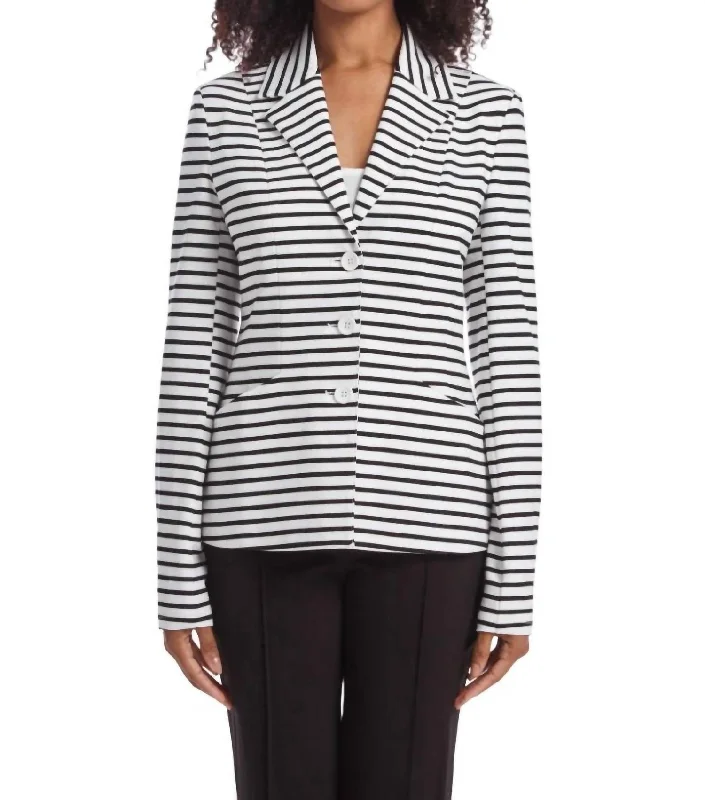 Stripe Sight Blazer In Black/white