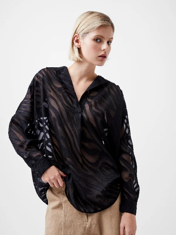 Zebra Devore Popover Shirt